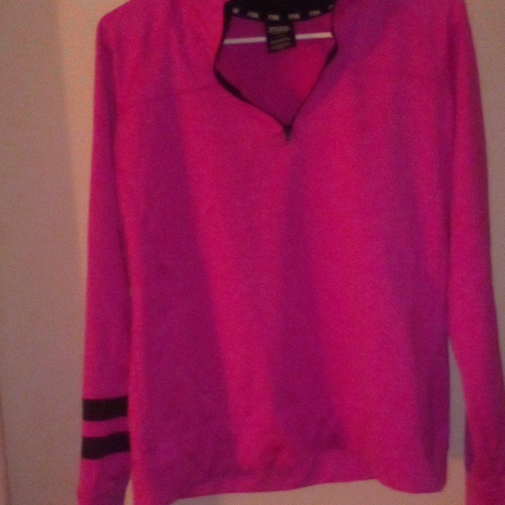Pink pullover athletic work out jacket